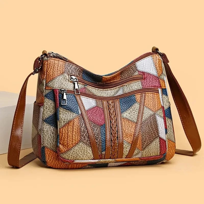 Sylou™ | Élia – Sac à main à motif mosaïque en cuir vegan de luxe