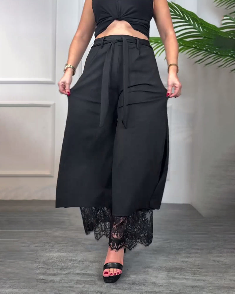 Sylou™ | Pantalon Dentelle Fleurie